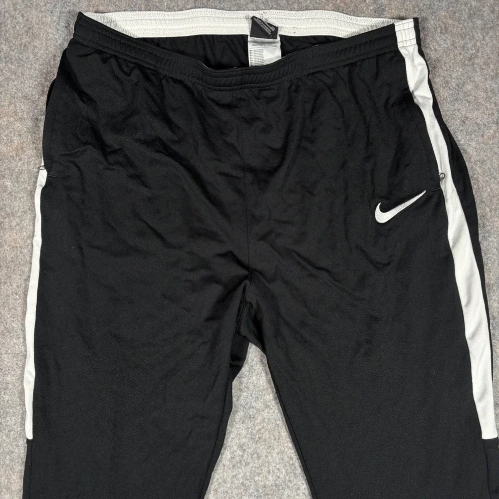 Nike Academy Dri-FIT Mens XXL Soccer Football Training Pants  Black White Stripe
